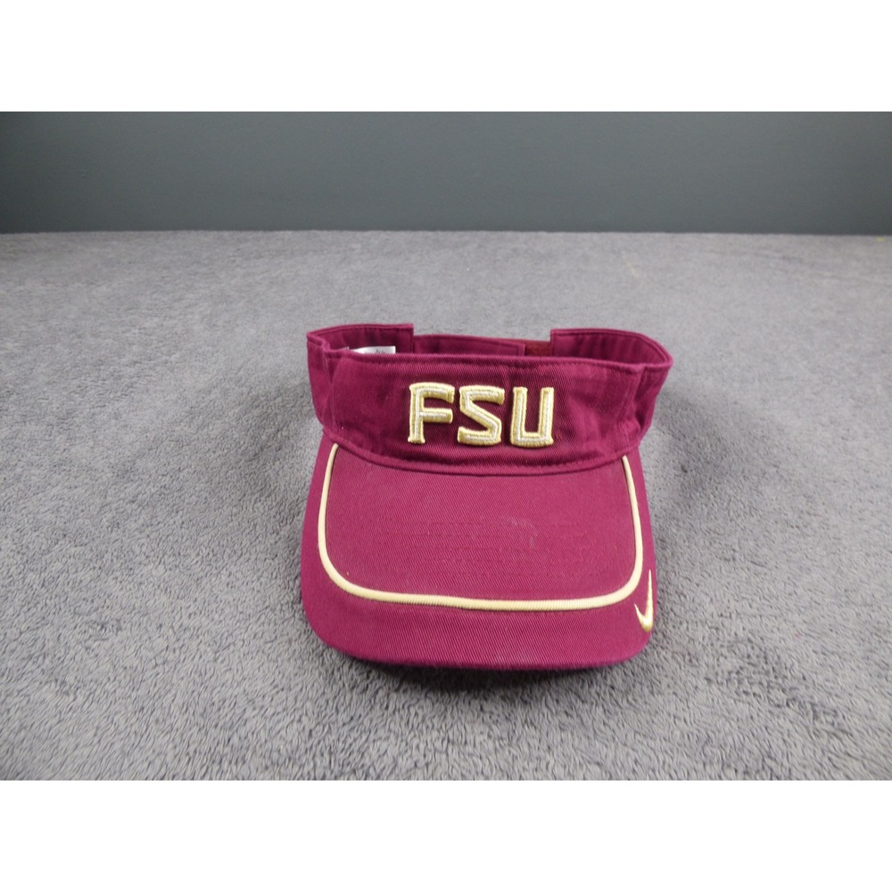 VTG Nike FSU Florida State Seminoles Visor Hat Garnet Maroon Gold Adjustable